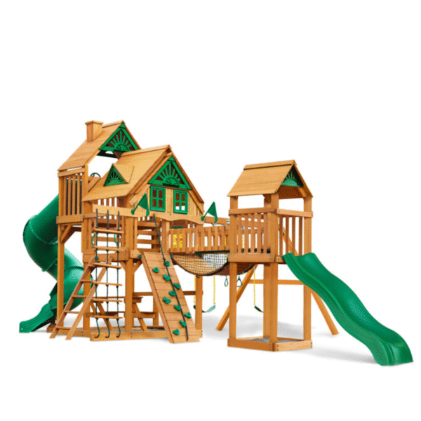Gorilla Playsets Treasure Trove II Treehouse Wooden Swing Set